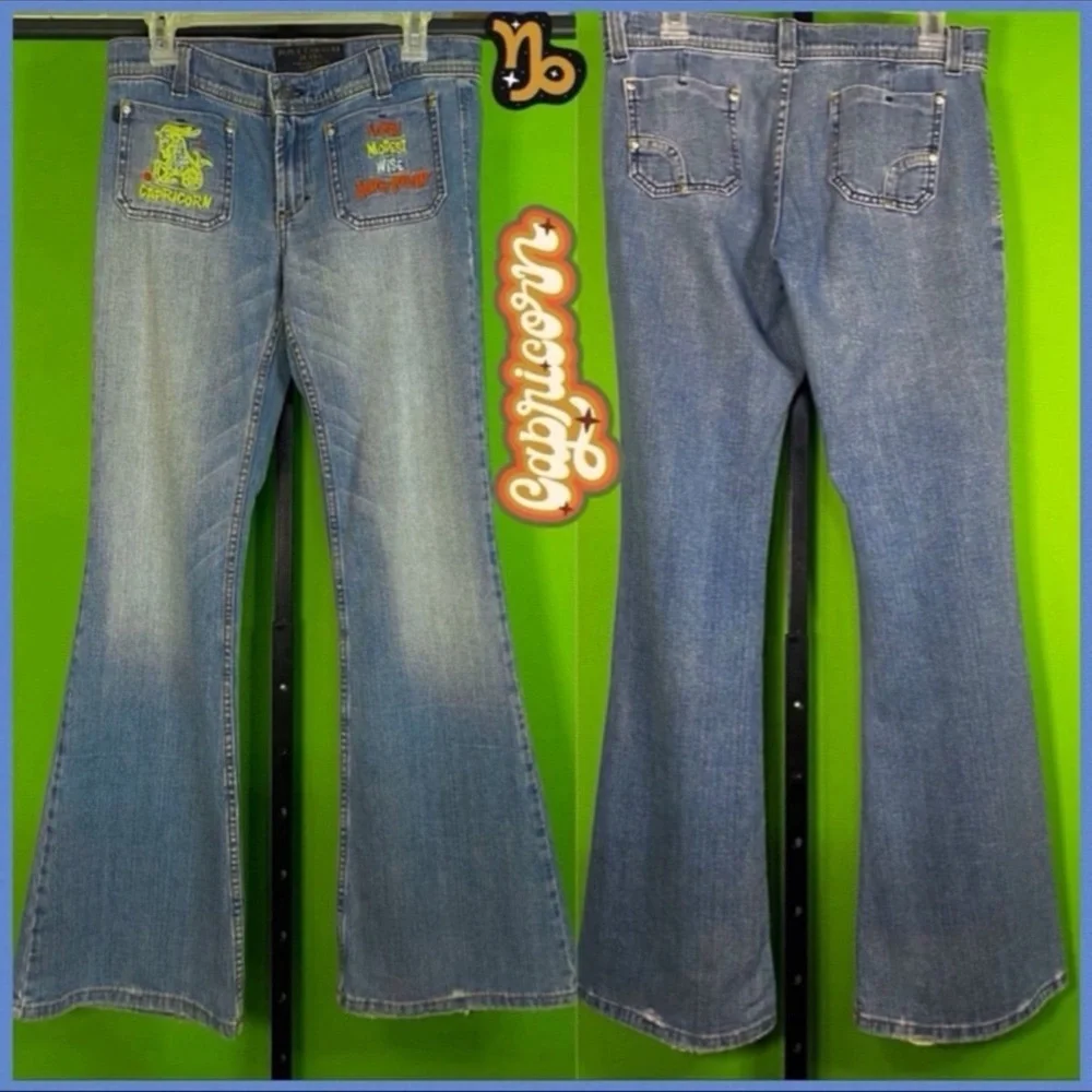 ⭐️SUPER RARE VINTAGE Y2K JUICY COUTURE ASTROLOGY ZODIAC CAPRICORN FLARE JEANS 29 - Picture 12 of 16